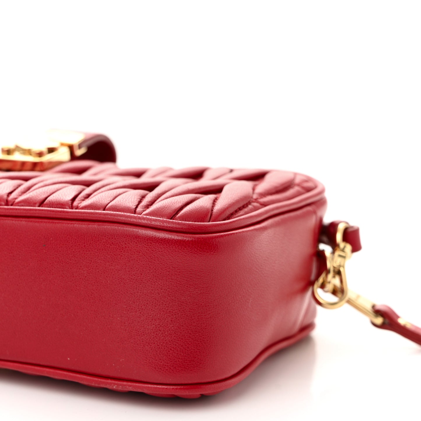 Nappa Matelasse Zip Shoulder Bag Fuoco