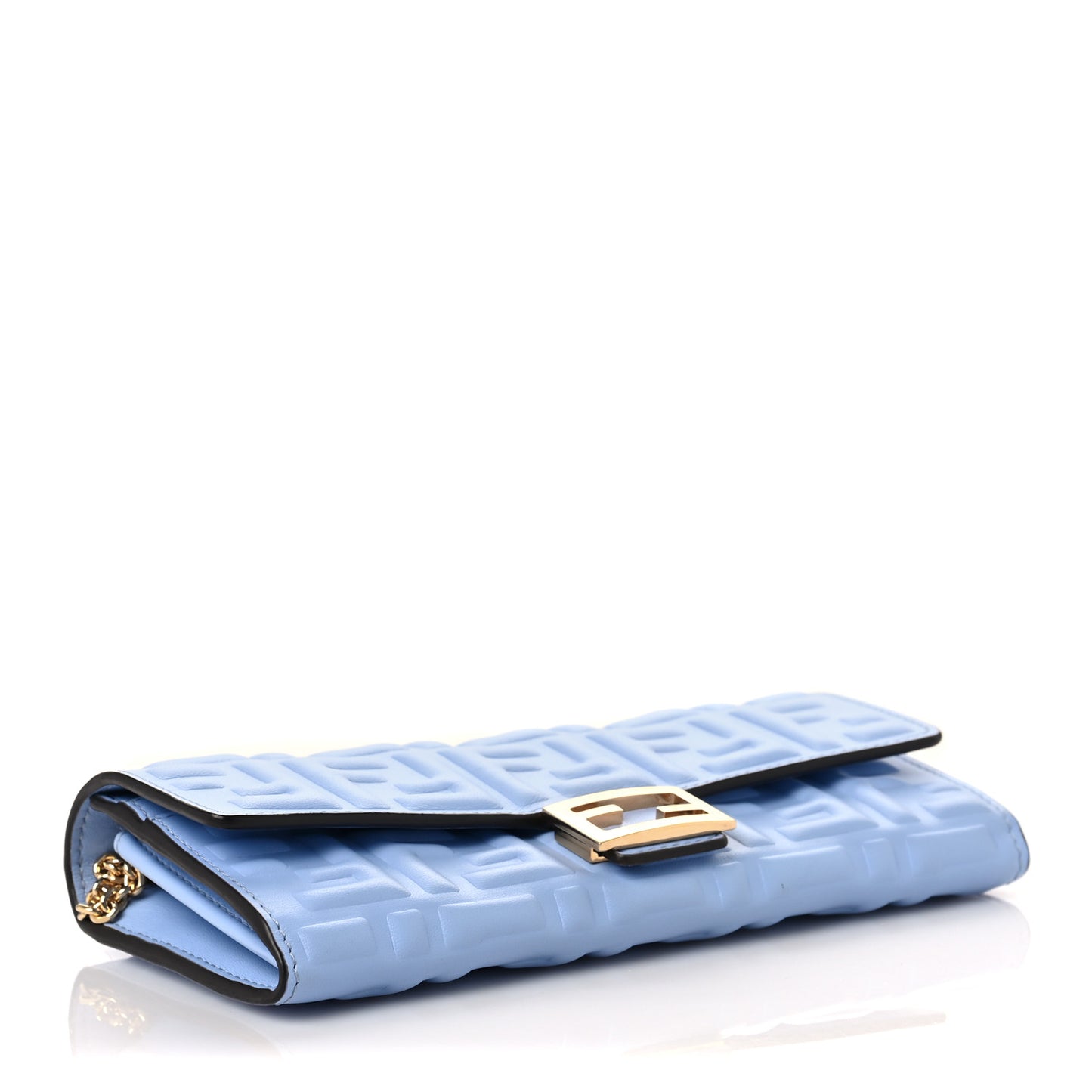 Nappa Matisse FF Embossed Continental Wallet on Chain Placid Blue