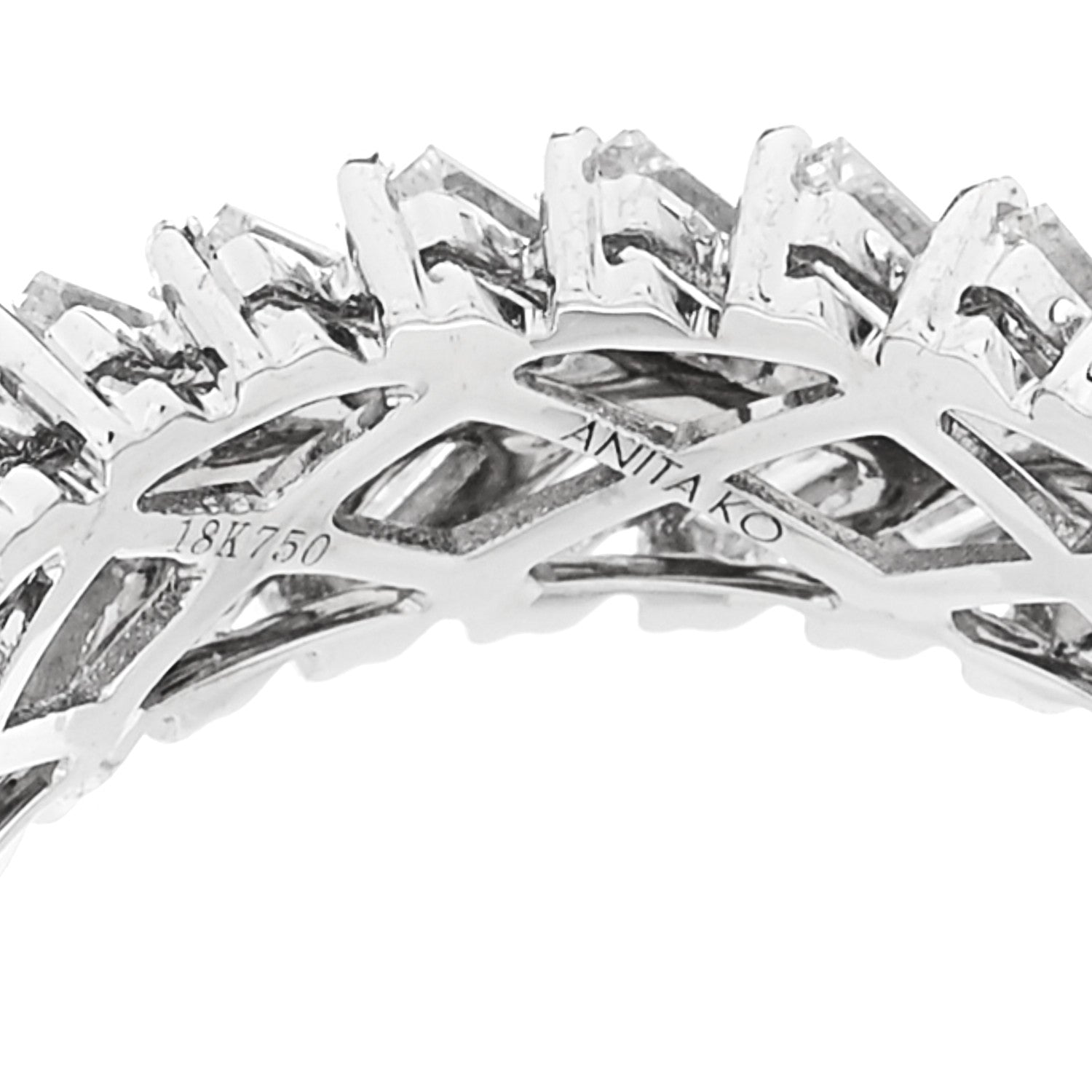 Anita Ko 18K White Gold Diamond Zipper Ring 55 7.25 4 of 5