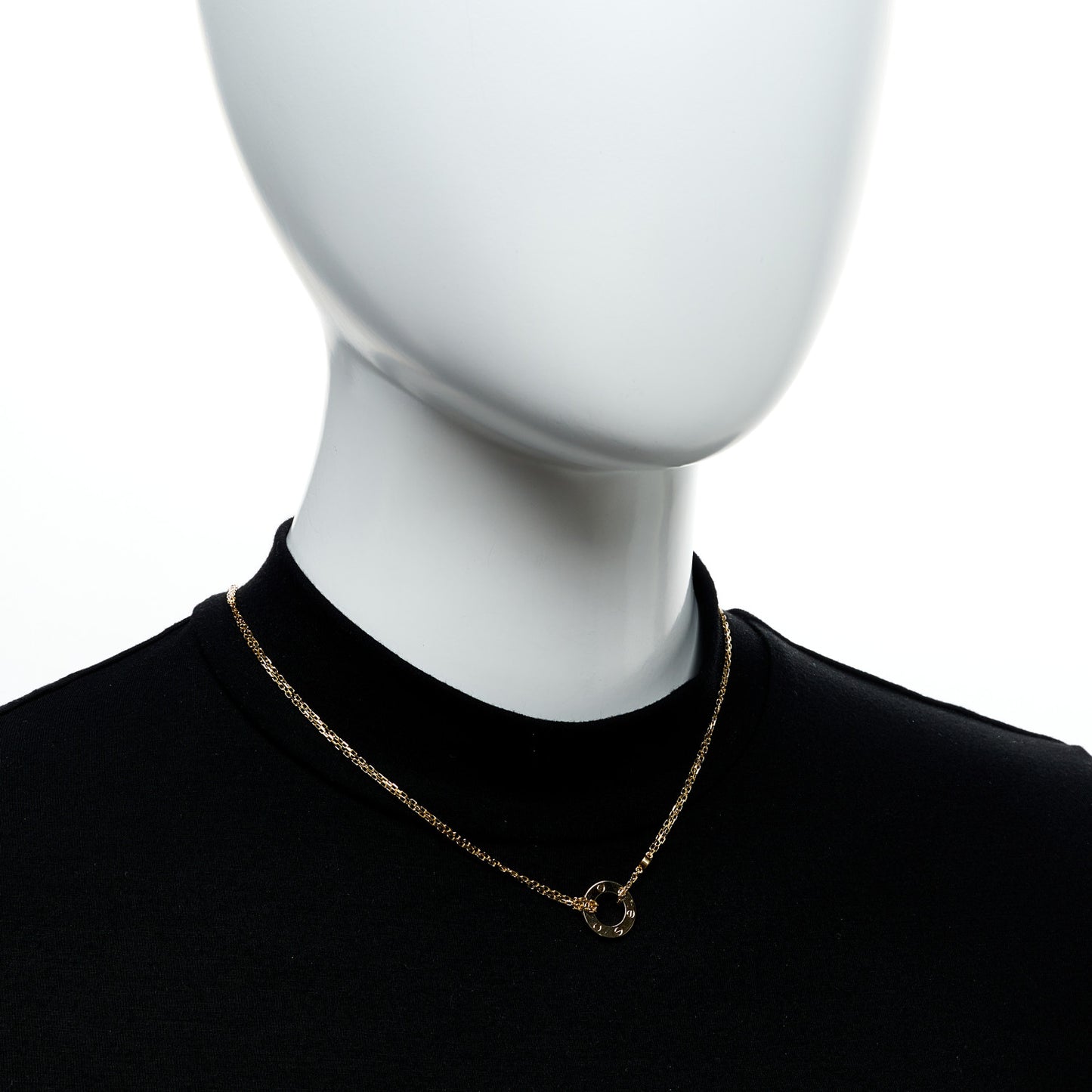 18K Yellow Gold 2 Diamond LOVE Necklace