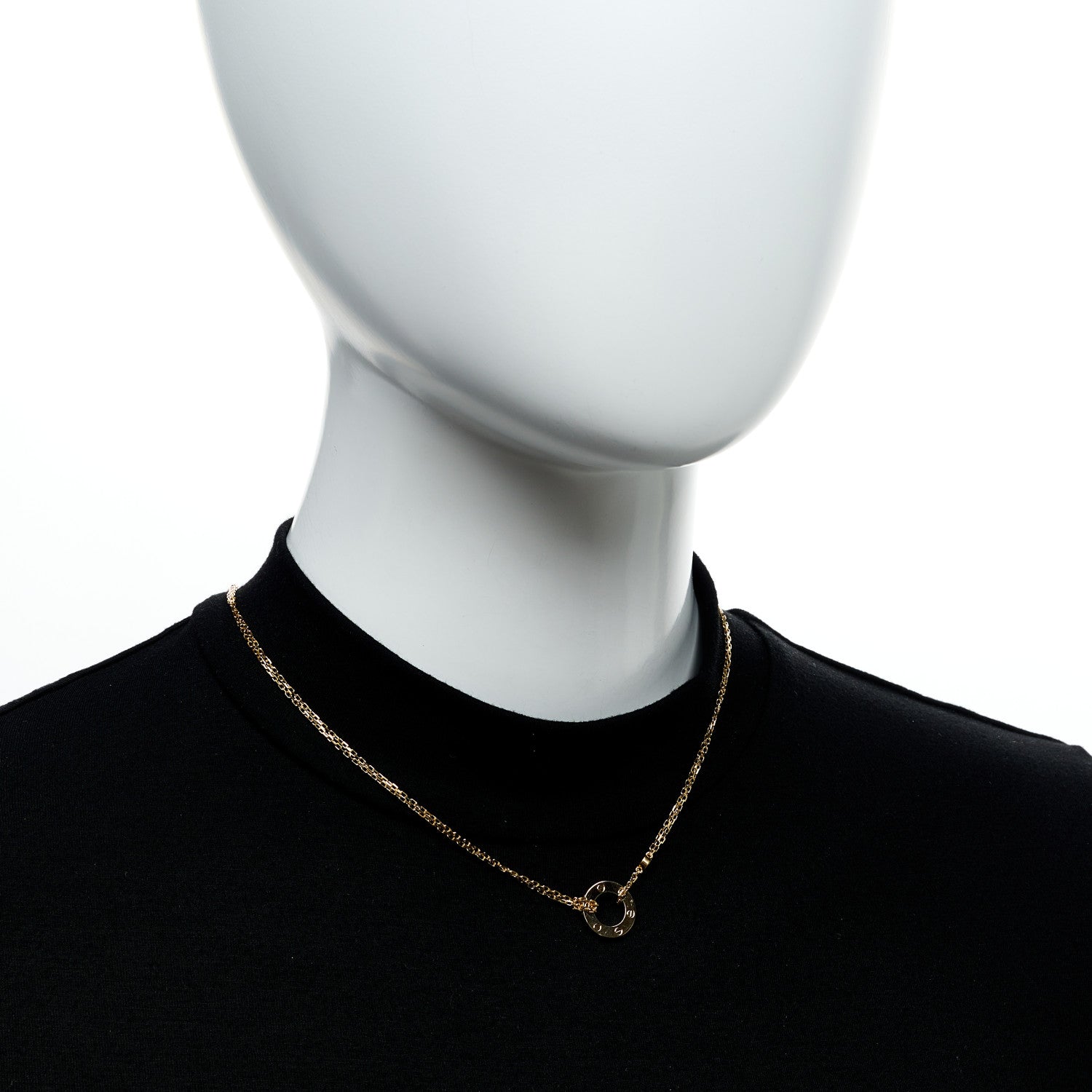 Cartier 18K Yellow Gold 2 Diamond LOVE Necklace 5 of 5