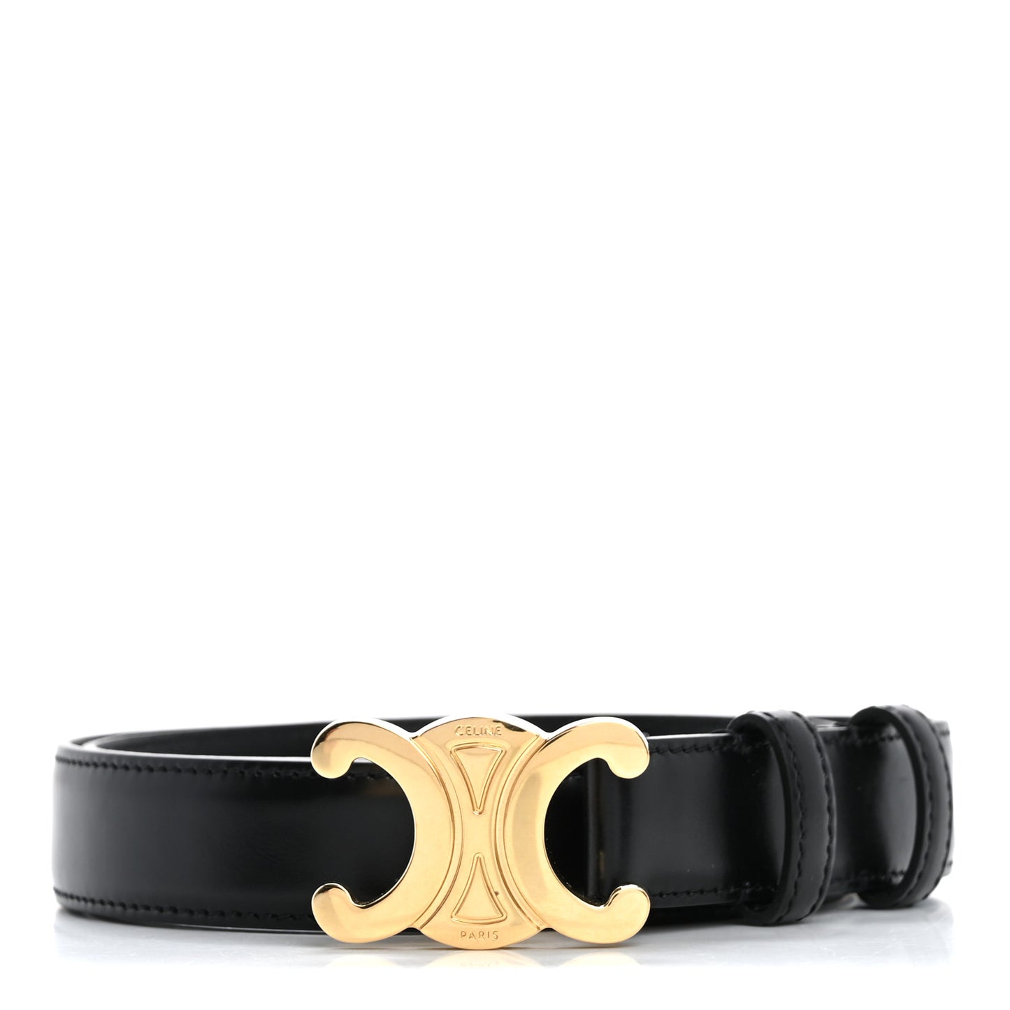 Taurillon Calfskin Medium Triomphe Belt 75 30 Black