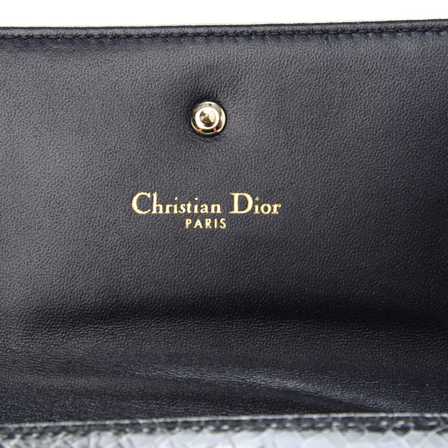 Ceramic Effect Deerskin Cannage Diorama Elancee Wallet Dark Grey