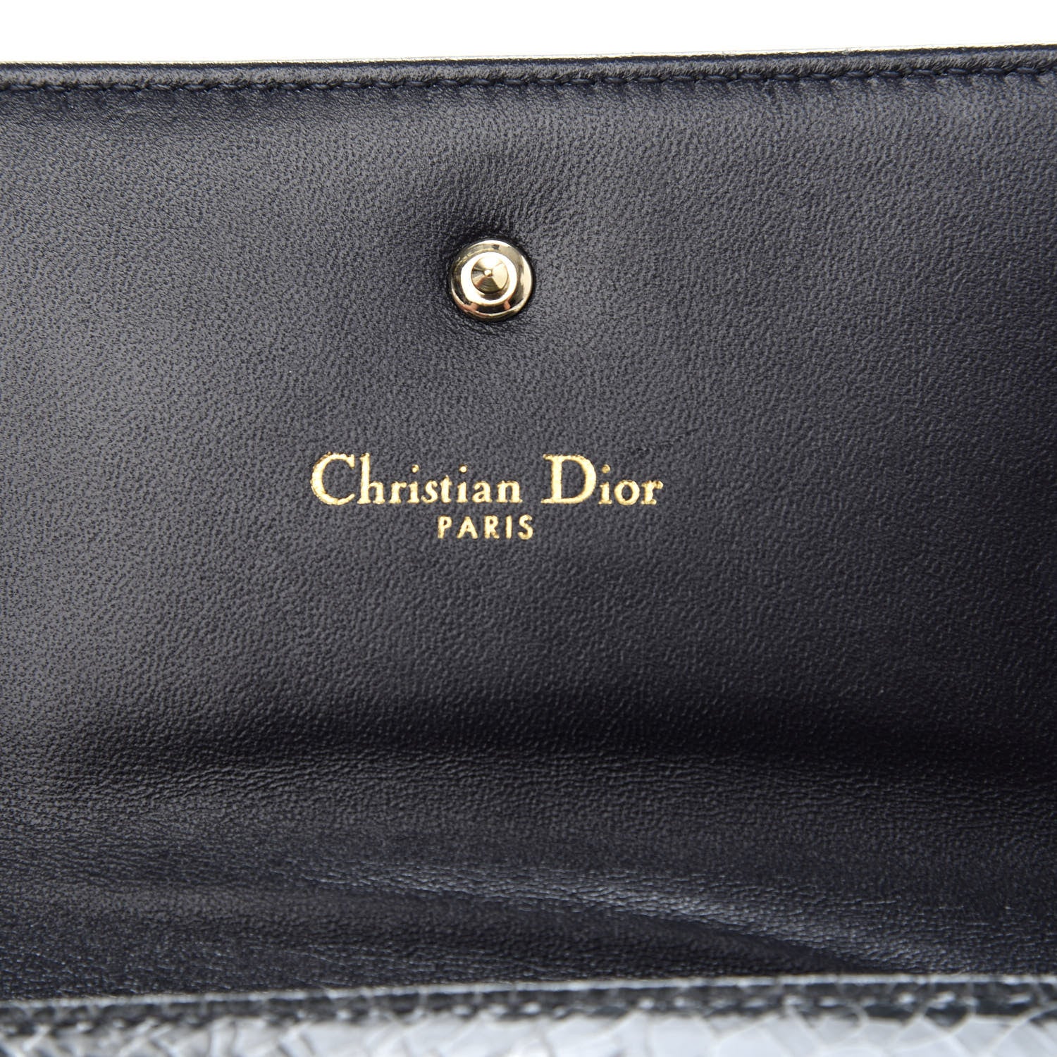 Christian Dior Ceramic Effect Deerskin Cannage Diorama Elancee Wallet Dark Grey 6 of 7