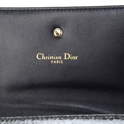 Christian Dior Ceramic Effect Deerskin Cannage Diorama Elancee Wallet Dark Grey 6 of 7