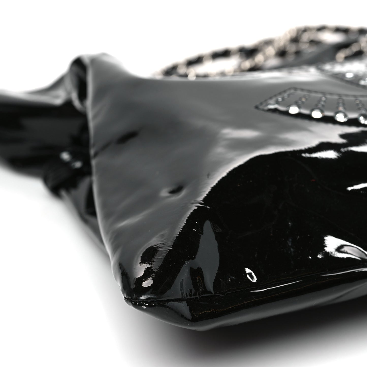 Patent Crystal Strass Bonbons Tote Black