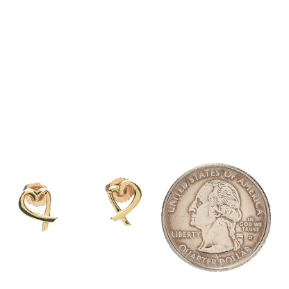 Tiffany 18K Yellow Gold Mini Paloma Picasso Loving Heart Earrings 2 of 4