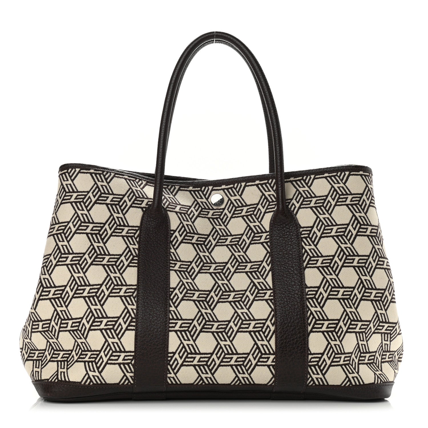 Hermes Toile SO H Vache Country Garden Party 36 MM Chocolate 1 of 8