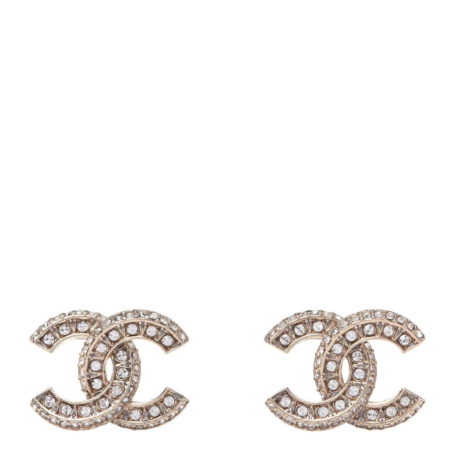 Crystal Timeless CC Earrings Light Gold