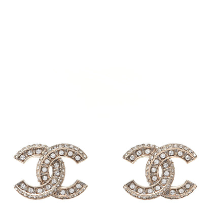 Chanel Crystal Timeless CC Earrings Light Gold 1 of 5