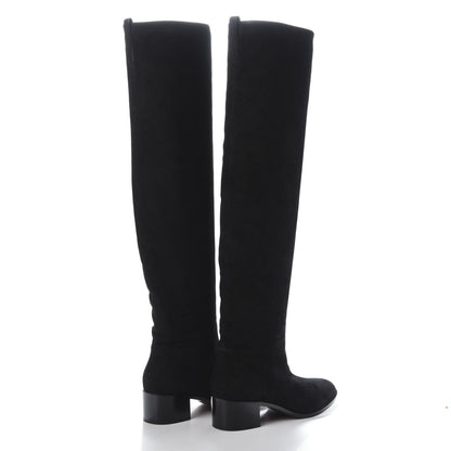 Christian Dior Suede Global Knee High Boots 42 Black 4 of 6