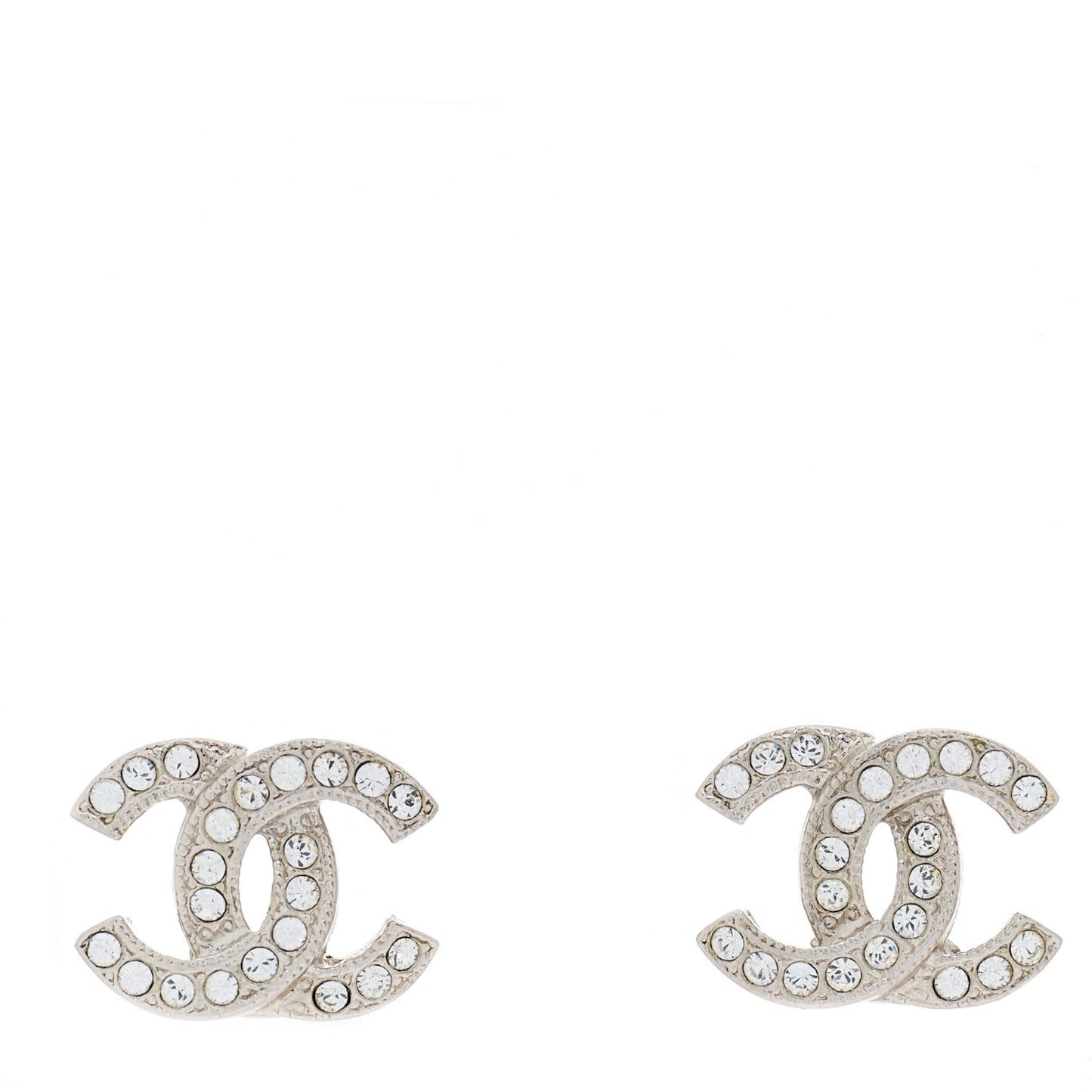 Crystal CC Earrings Silver