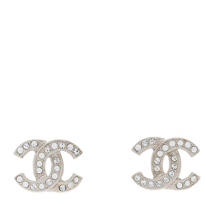 Chanel Crystal CC Earrings Silver 1 of 3