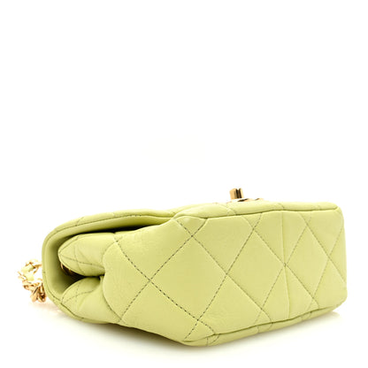 Chanel Lambskin Metal Quilted Mini Top Handle Square Flap Green Light Green 4 of 10