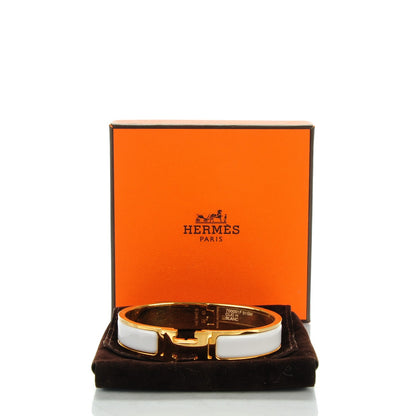 Hermes Enamel Narrow Clic Clac H Bracelet GM White 5 of 5