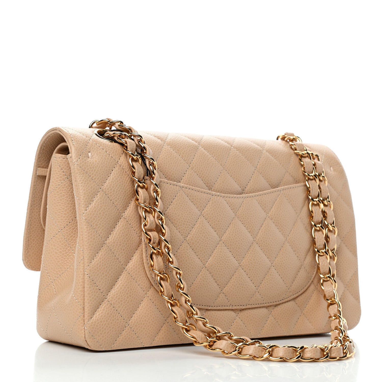Chanel Caviar Quilted Medium Double Flap Beige 2 of 4