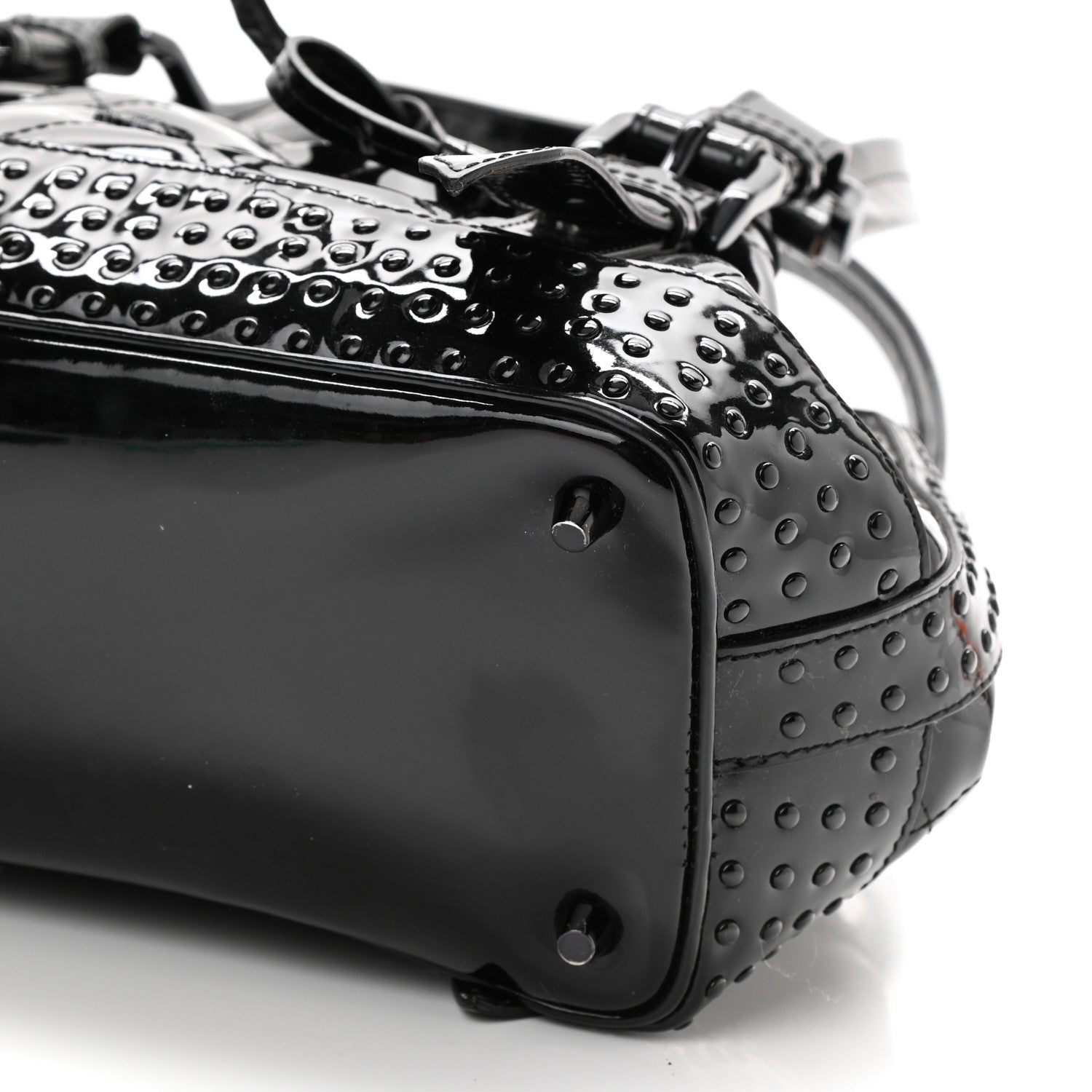 Burberry Prorsum Patent Studded Shoulder Bag Black 7 of 7