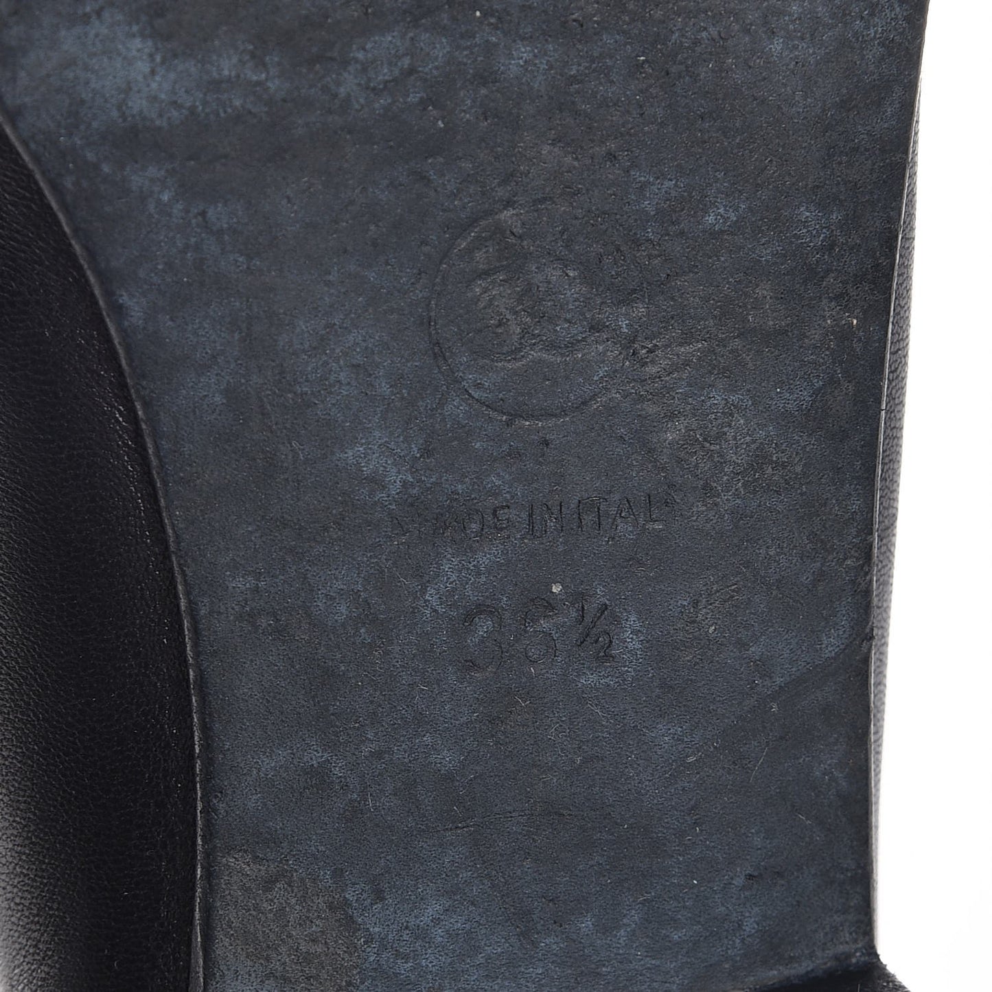 Lambskin Patent Cap Toe Ballerina Flats 36.5 Black