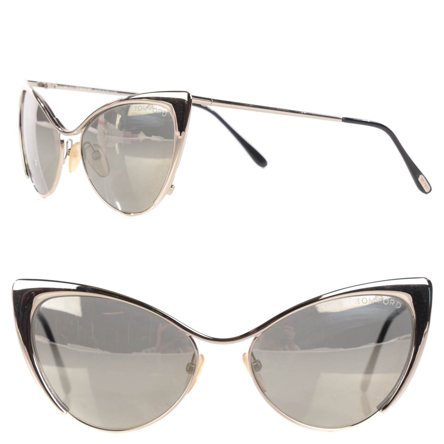 Tom Ford Nastasya Cat Eye Sunglasses TF304 Silver 1 of 6