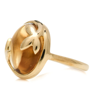 Tiffany 18K Yellow Gold Citrine Paloma Picasso Olive Leaf Ring 49 5 5 of 8