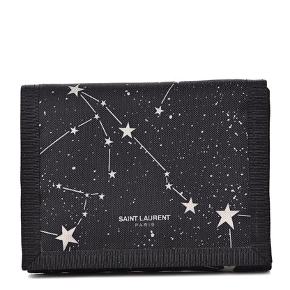 Saint Laurent Nylon Constellation Print Tiny Buffalo Wallet Black 1 of 7