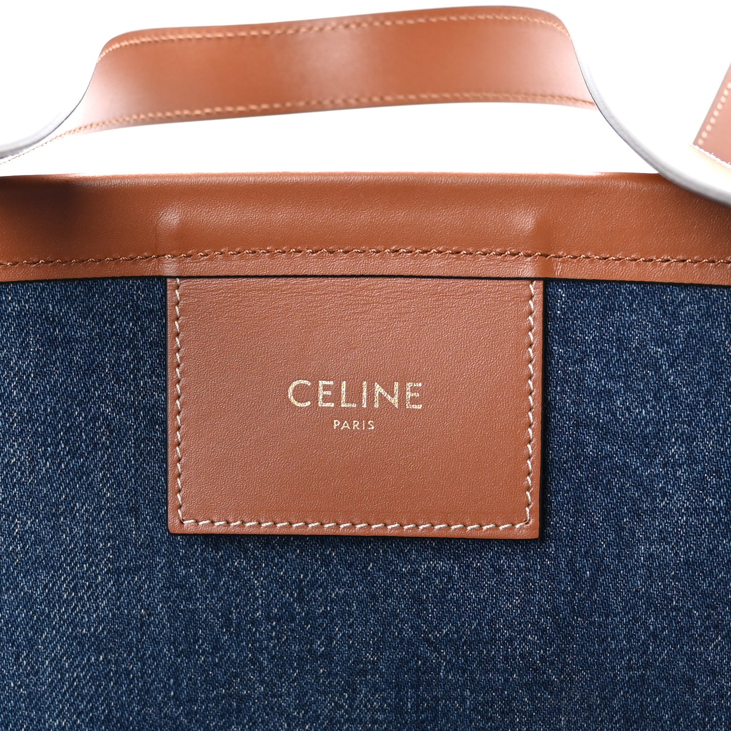 Denim Calfskin Large Couffin Logo Tote Blue