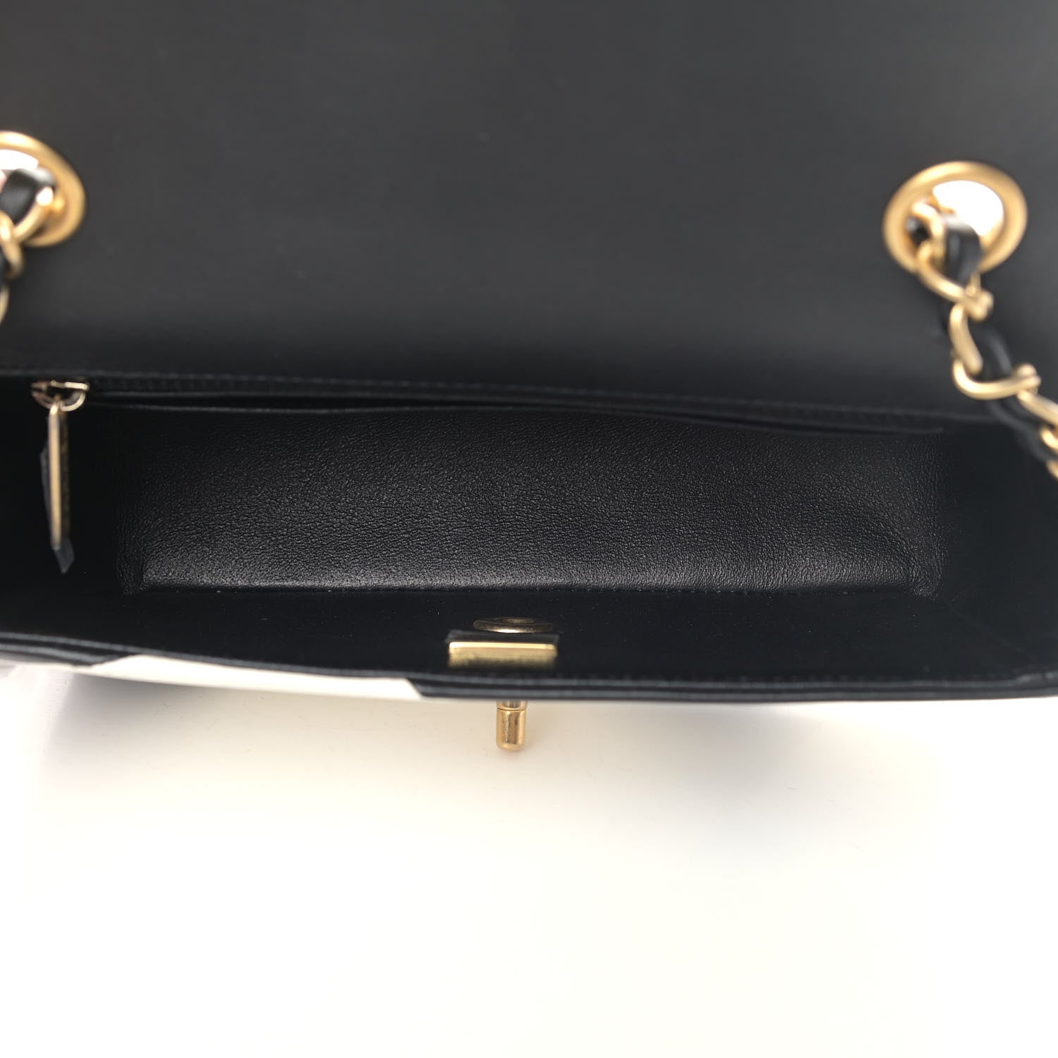 Chanel Lambskin Geometric Patchwork Mini Flap Black White 4 of 6
