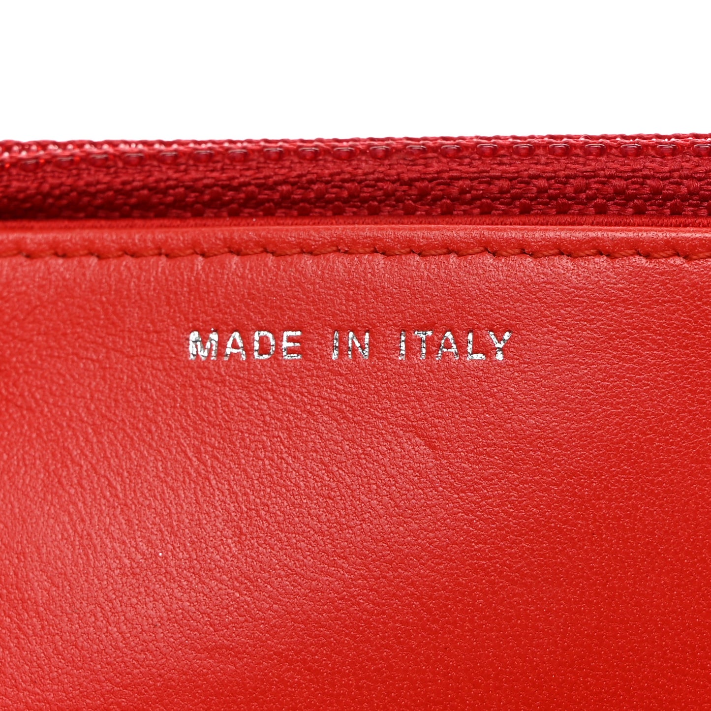 Lambskin Camellia Embossed Wallet On Chain WOC Red