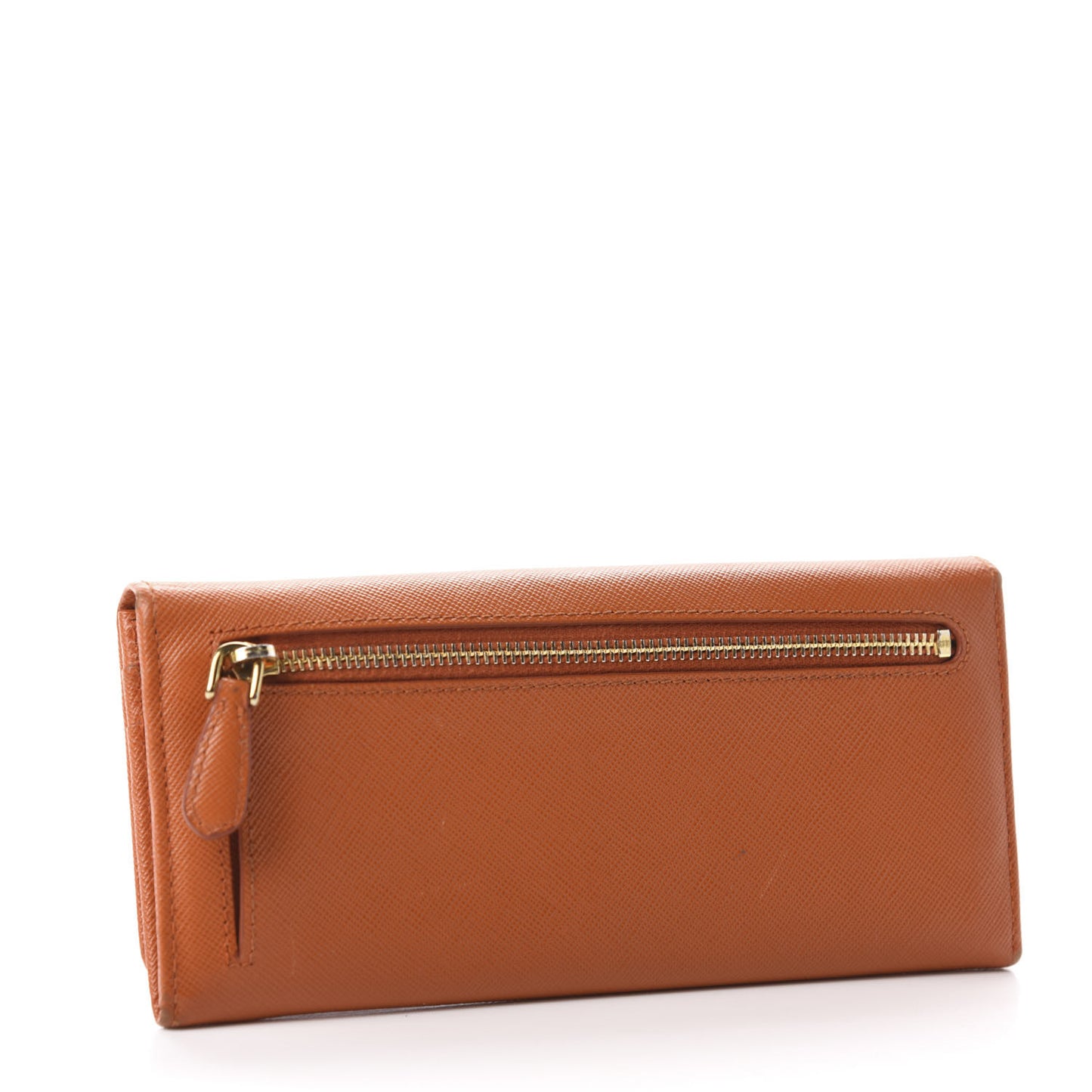 Saffiano Metal Continental Flap Wallet Papaya