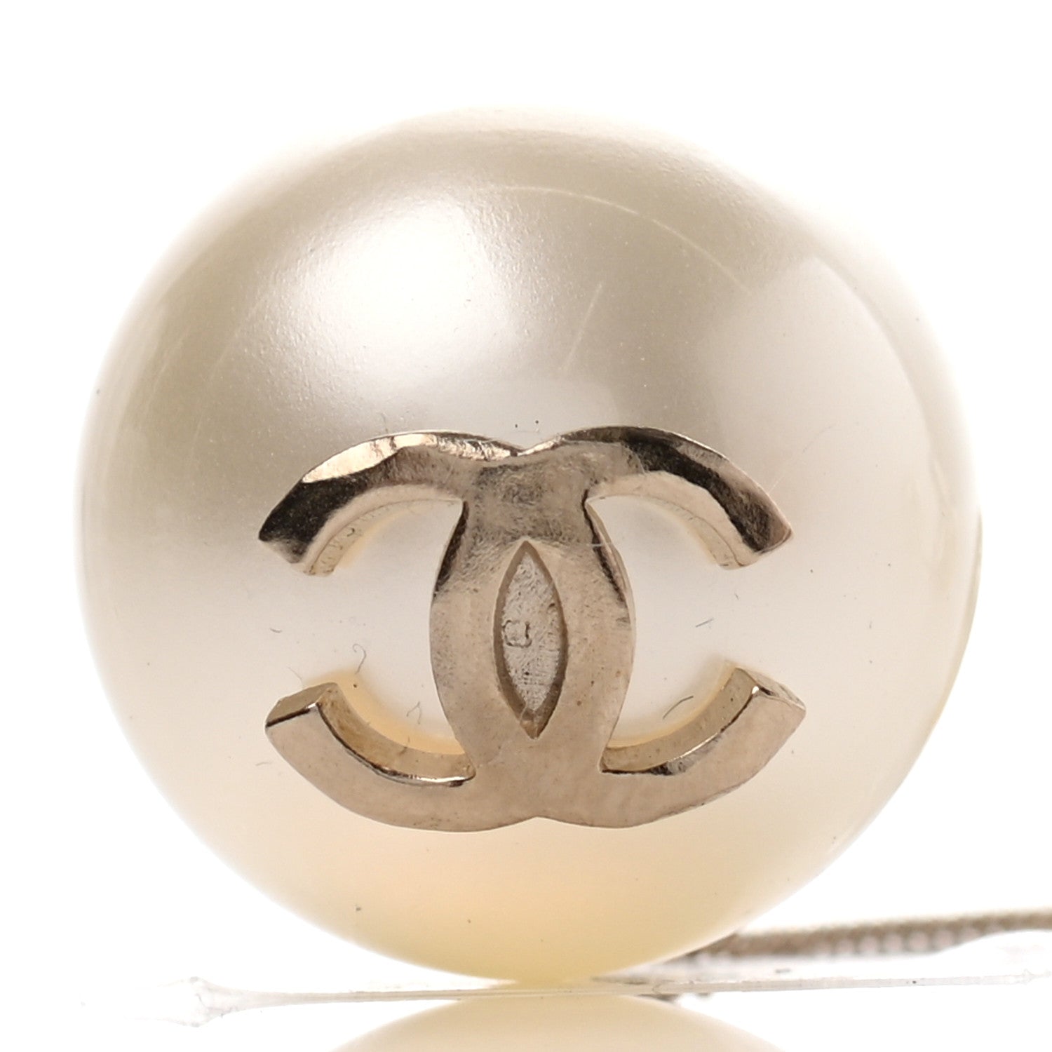 Chanel Pearl CC Chain Drop Earrings Gold 4 of 4