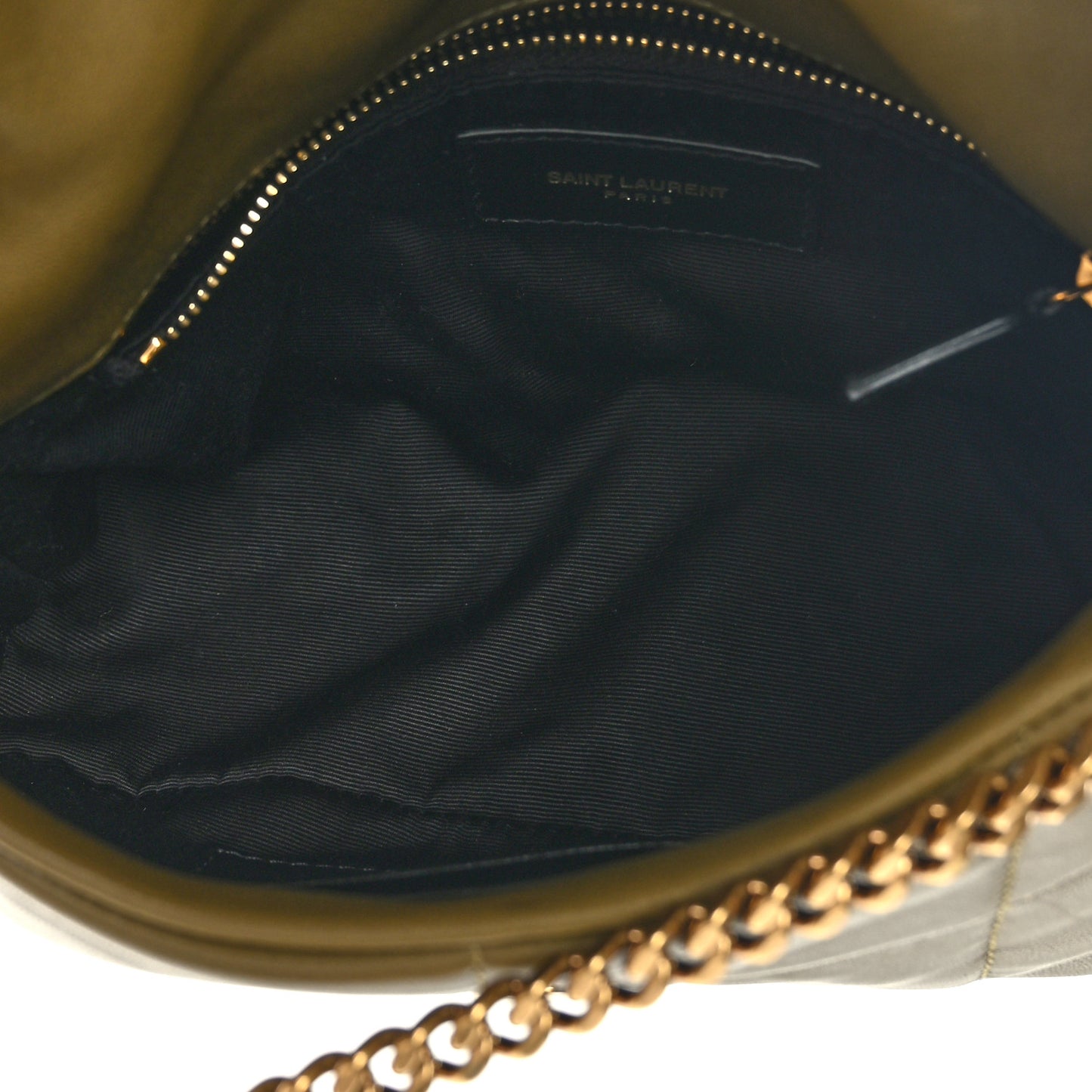 Lambskin Quilted Toy Loulou Puffer Monogram Chain Satchel Hazel Green