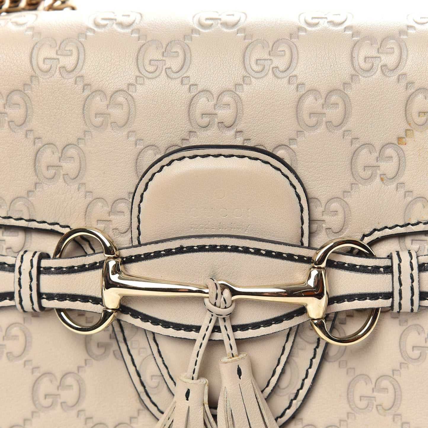 Guccissima Signature Medium Emily Chain Shoulder Bag Mystic White