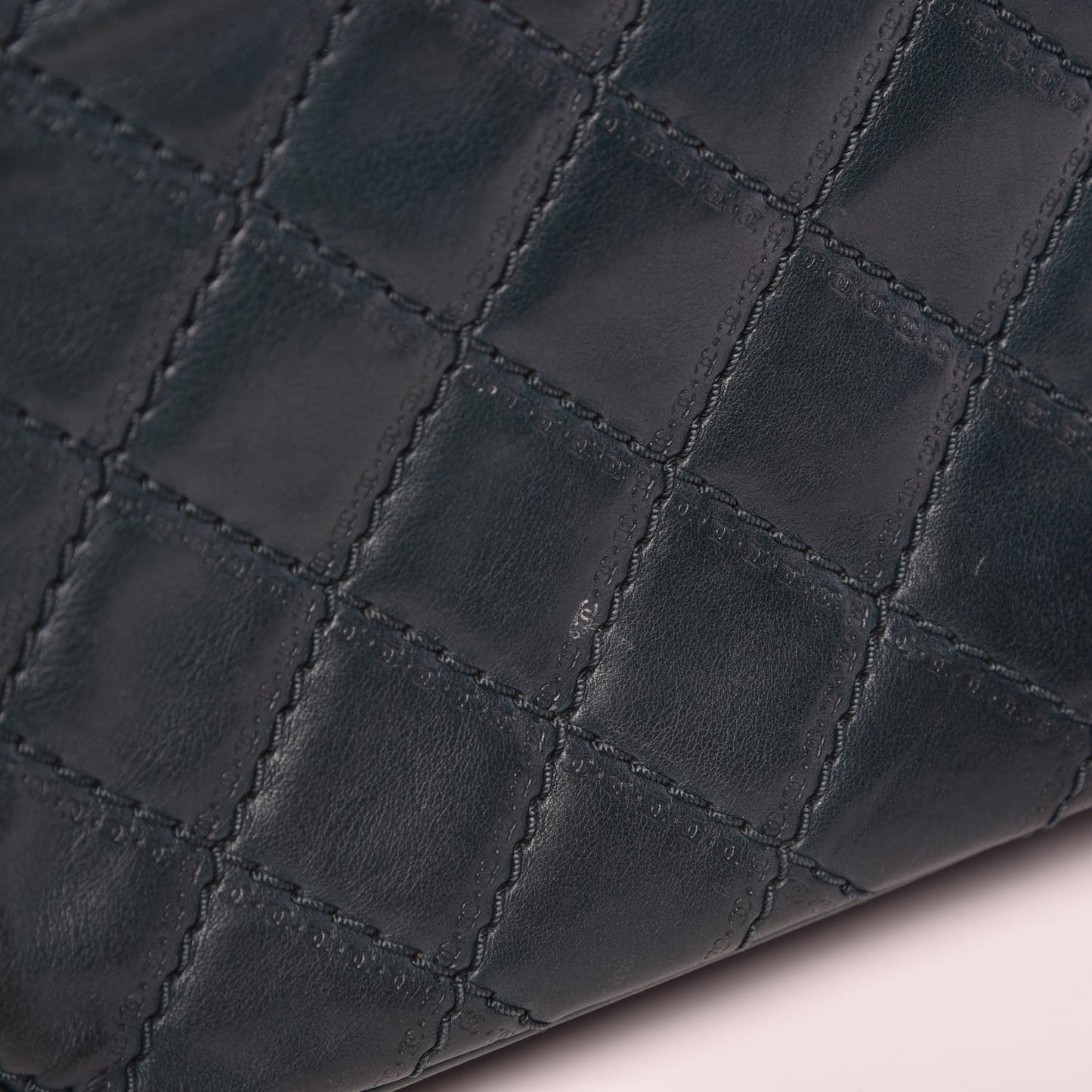 Calfskin Quilted Medium Coco Sporran Flap Dark Green