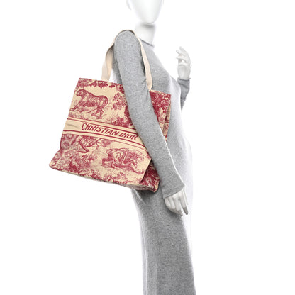 Christian Dior Straw Dioriviera Tote Red 2 of 8