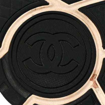 Chanel Mesh Suede Fabric Womens CC Sneakers 38.5 Light Pink White Black 7 of 11