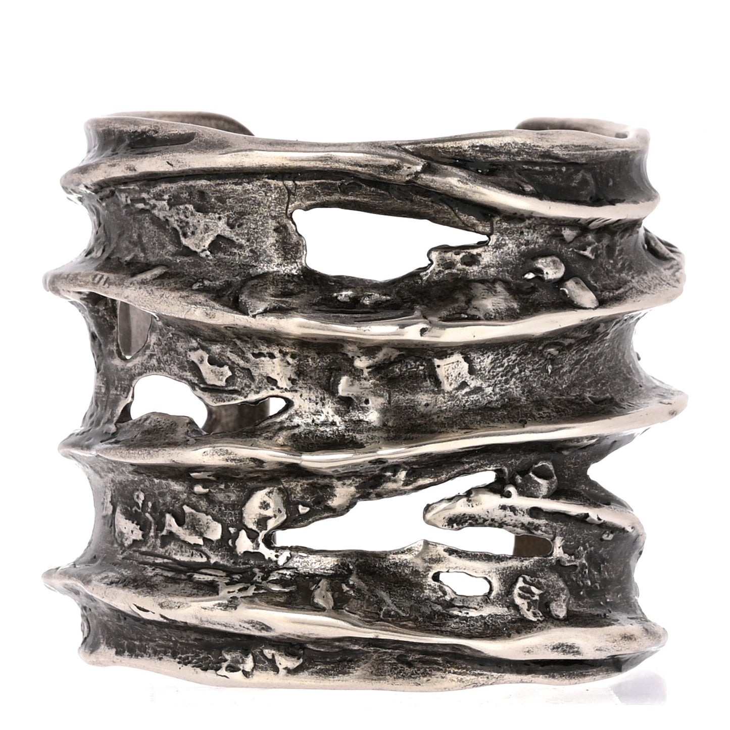 Metal Haute Arty Manchette Cuff Bracelet Old Silver