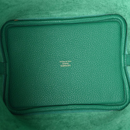 Hermes Taurillon Clemence Picotin Lock 18 PM Vert Jade 5 of 12