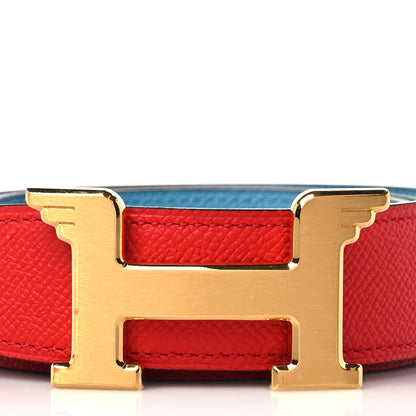 Hermes Epsom 32mm Pegase H Belt 75 Rouge De Coeur Bleu Du Nord 2 of 6