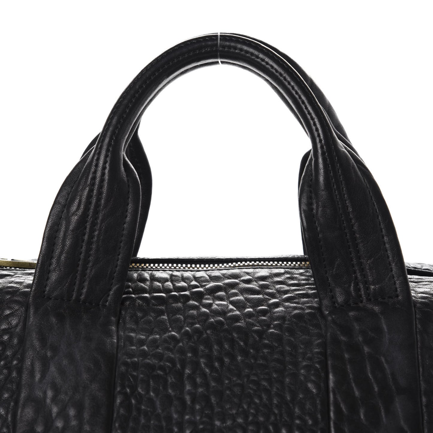 Pebbled Lambskin Rocco Black Antique Brass Hardware