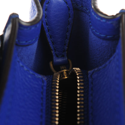 Celine Drummed Calfskin Nano Luggage Indigo 5 of 8