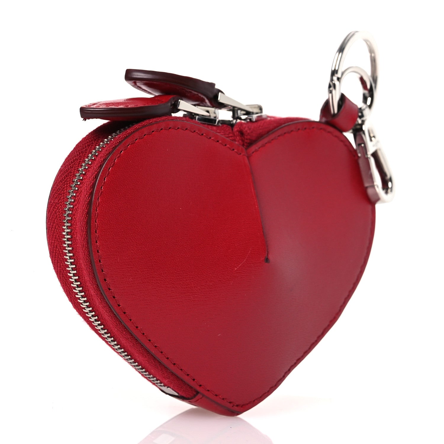 Alaia Buffed Calfskin Le Coeur Coin Purse Red 3 of 7