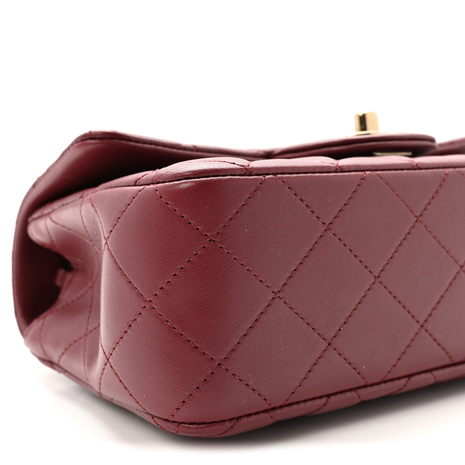 Chanel Lambskin Quilted Mini Rectangular Flap Burgundy 9 of 10