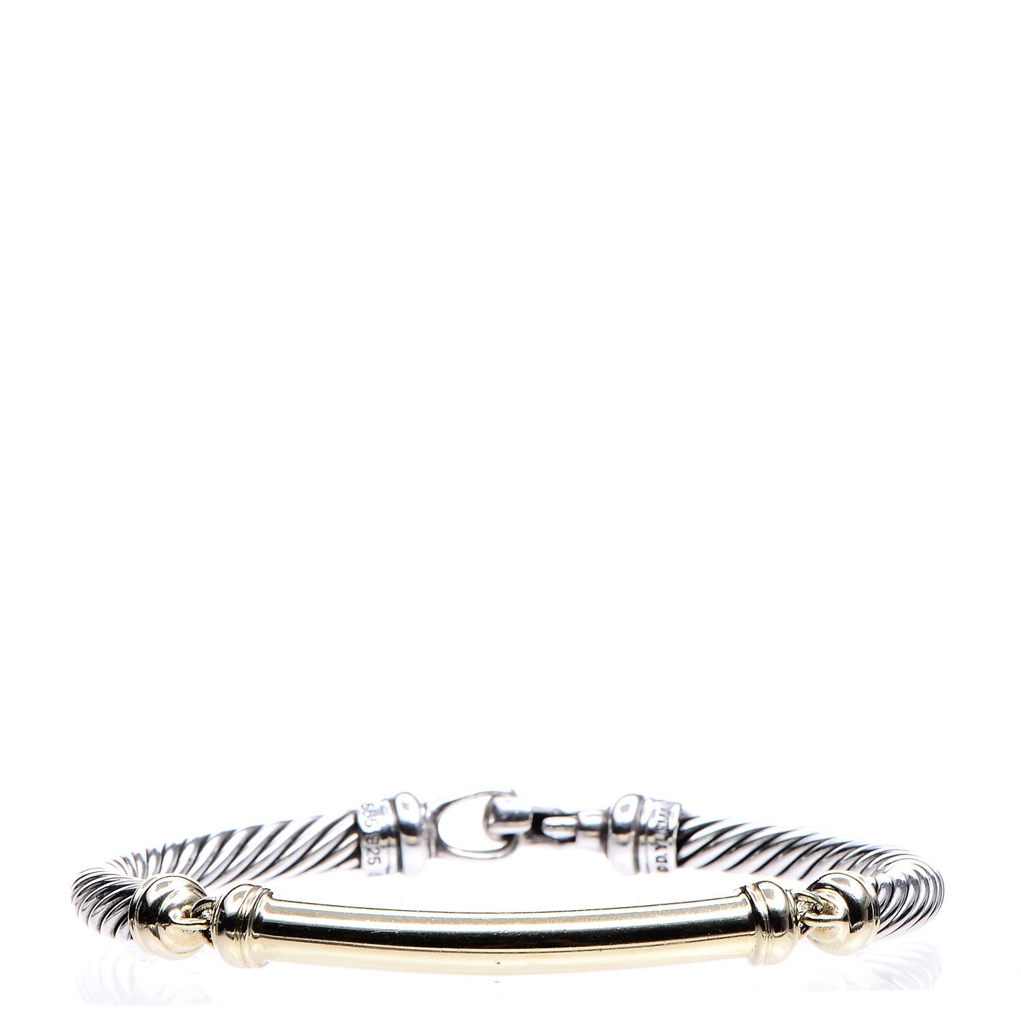 Sterling Silver 14K Yellow Gold 5mm Metro Cable Bracelet