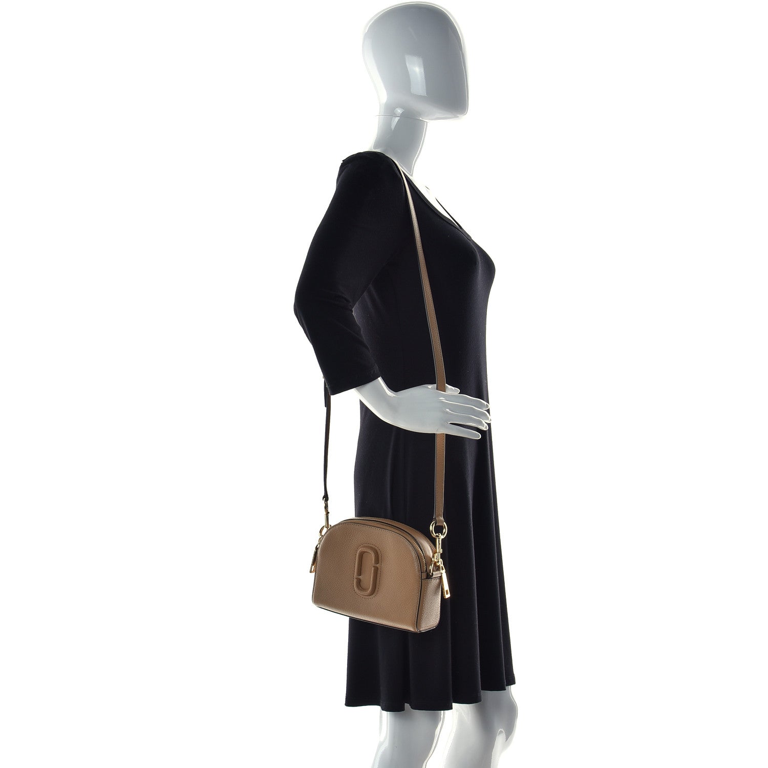 Marc Jacobs Calfskin Shutter Camera Crossbody Bag Dirty Chai 2 of 6