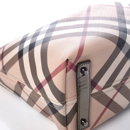 Burberry Patent Supernova Check Stanton Tote Dark Nickel 15 of 24