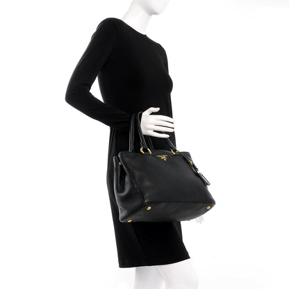 Prada Vitello Daino Tote Nero Black 3 of 13