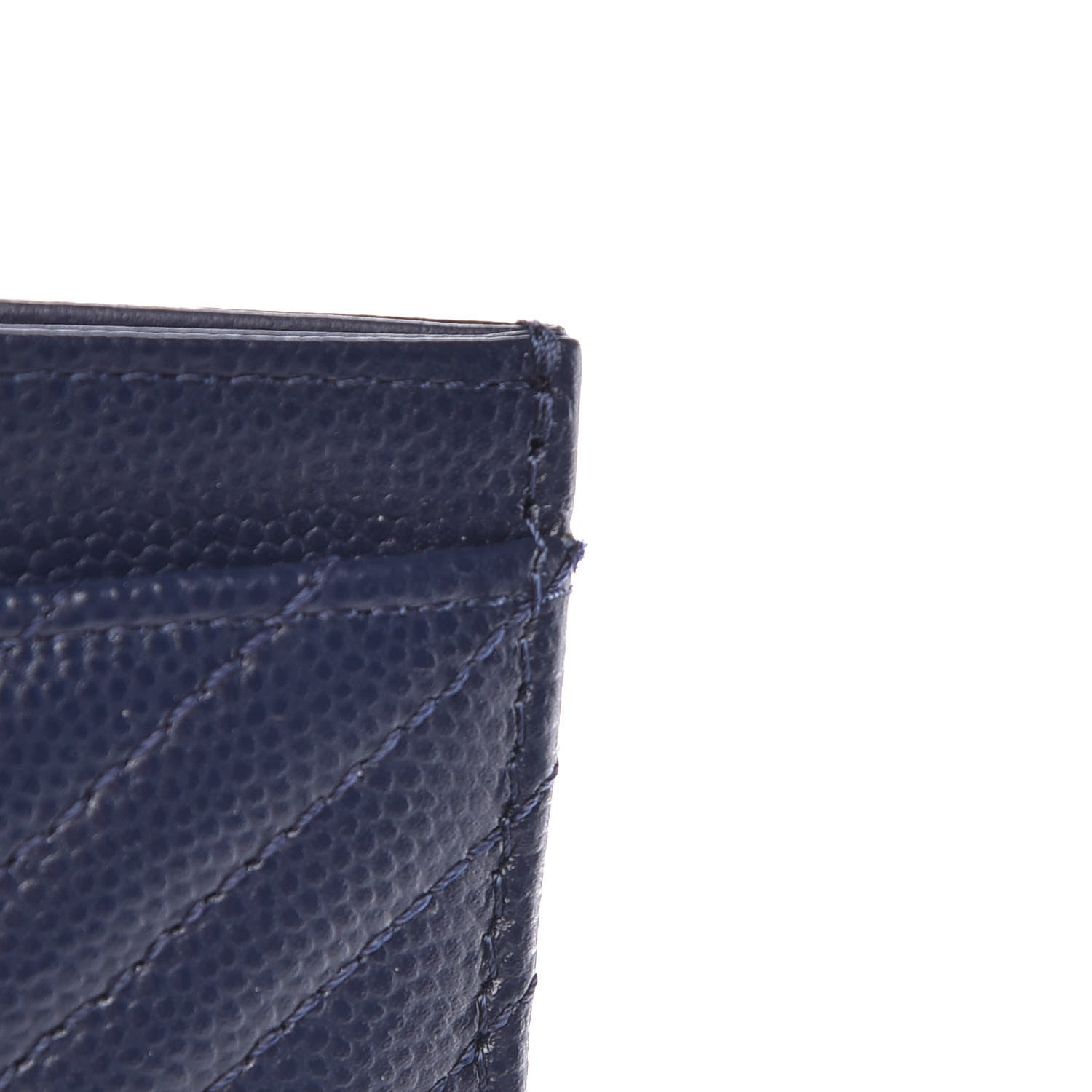 Chanel Caviar Chevron Quilted Card Holder Navy 9 of 10