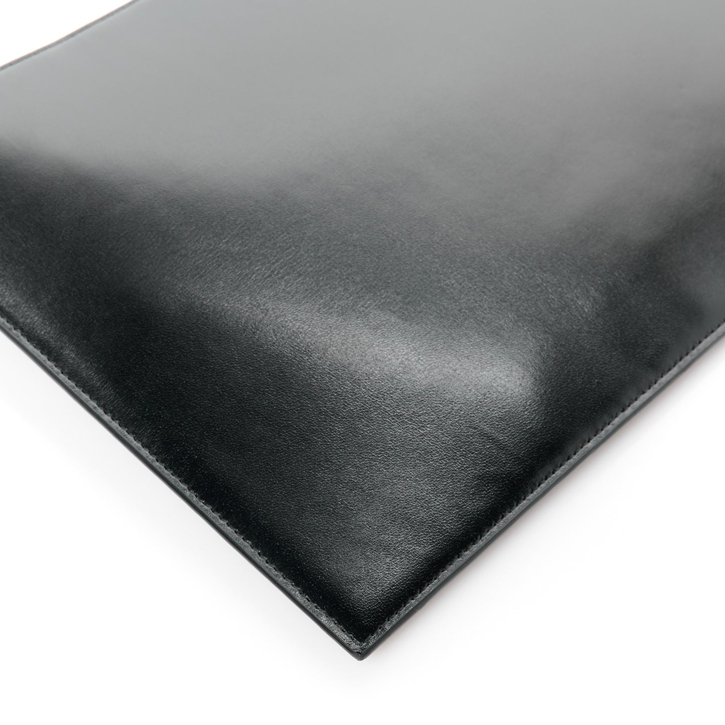 Calfskin Medium Zip Clutch Black