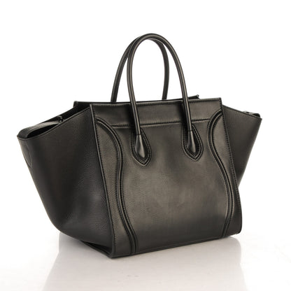 Celine Supple Calfskin Medium Phantom Luggage Black 3 of 7