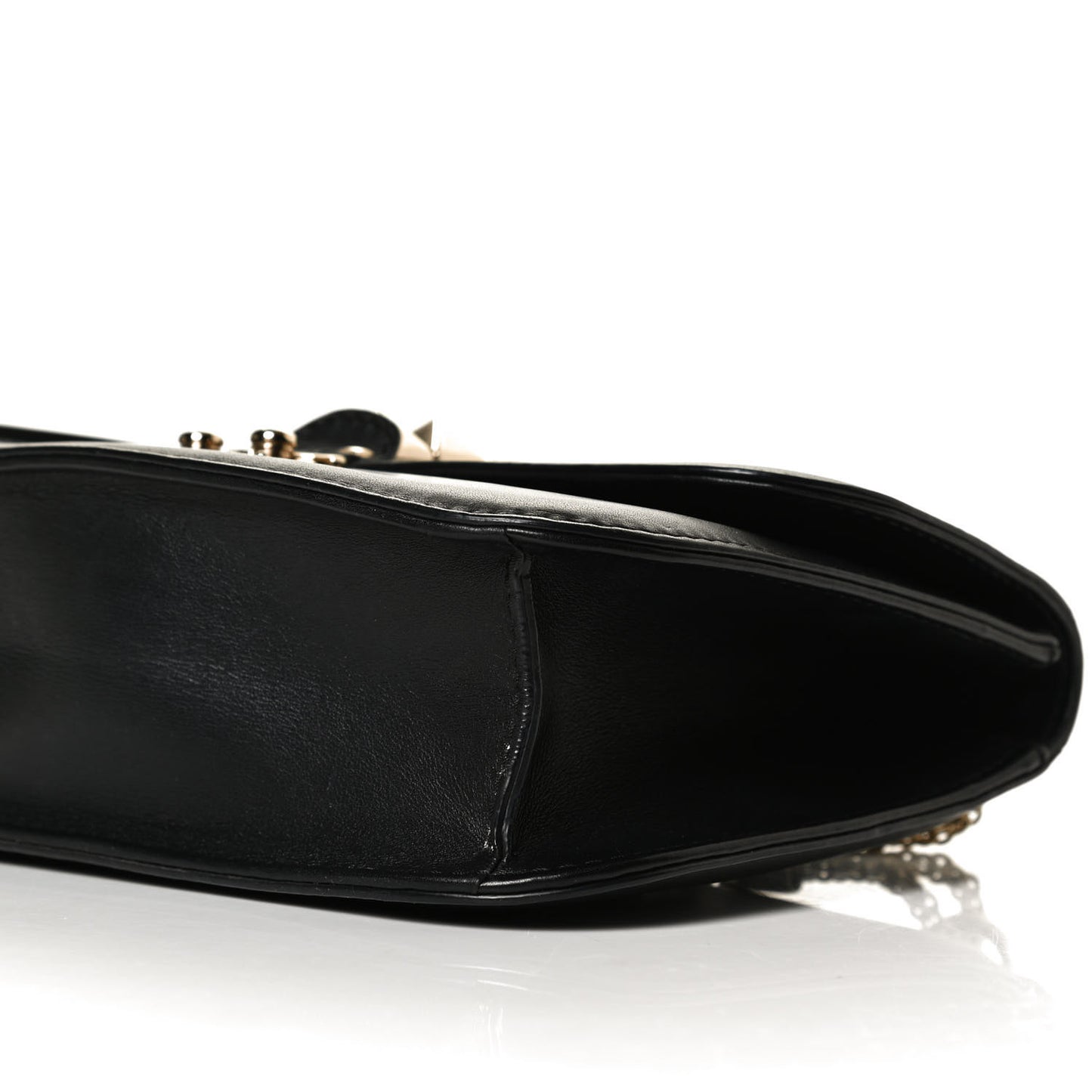 Vitello Medium Glam Lock Rockstud Flap Black